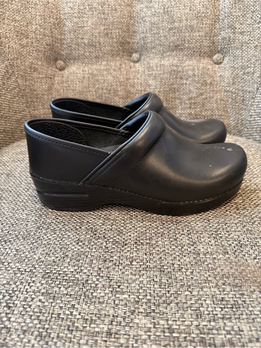 Dansko Black Leather Professional Clogs